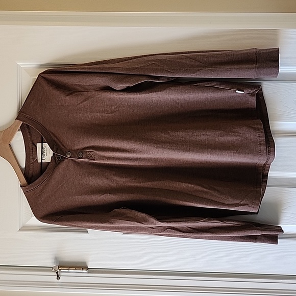 UpWest Mens Henley Size M Brown - Picture 1 of 5
